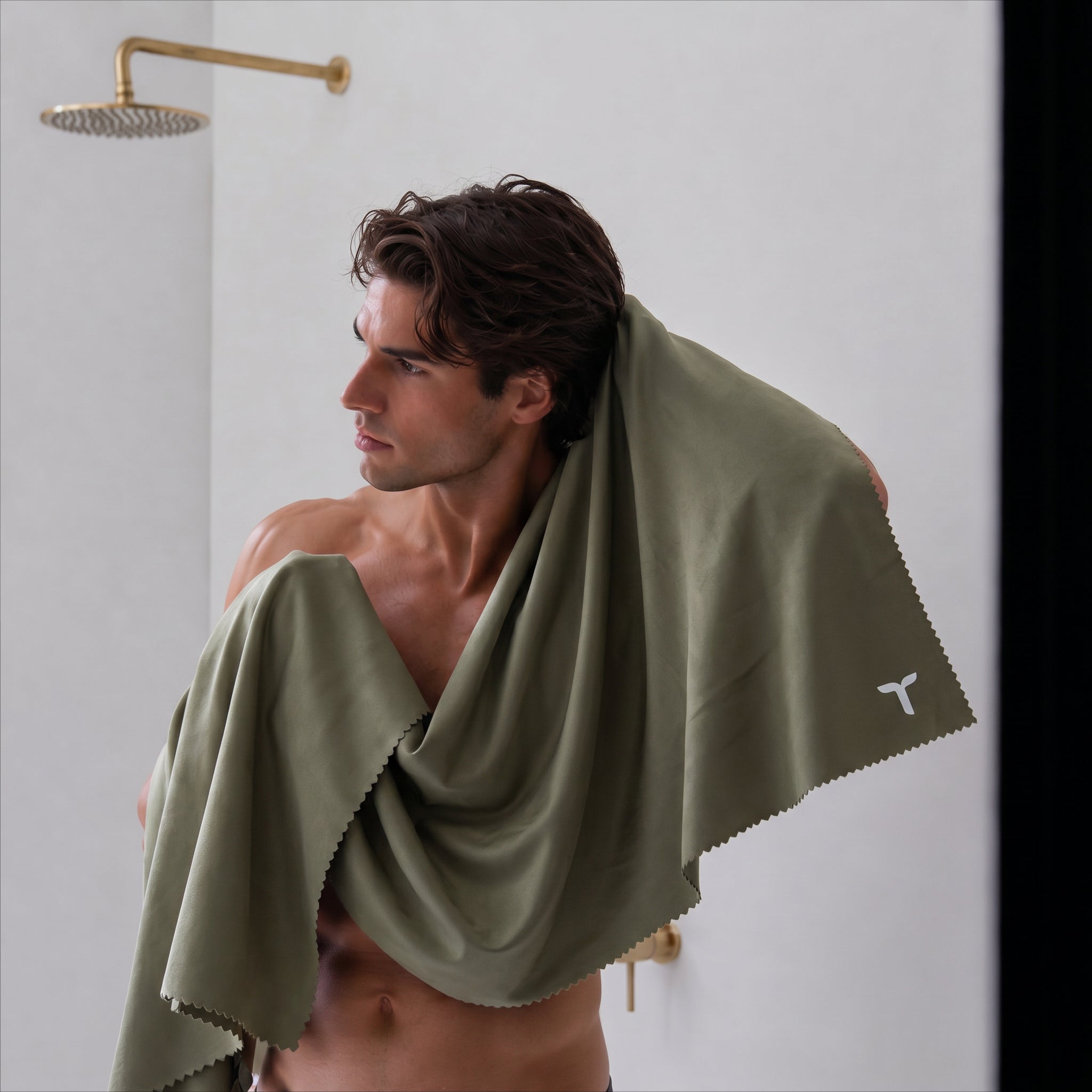 NanoLite Outdoor Shower Towel - Compact & Olive Green