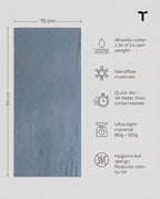 NanoLite Outdoor Shower Towel - Standard & Dark Grey