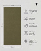 NanoLite Outdoor Shower Towel - Compact & Olive Green